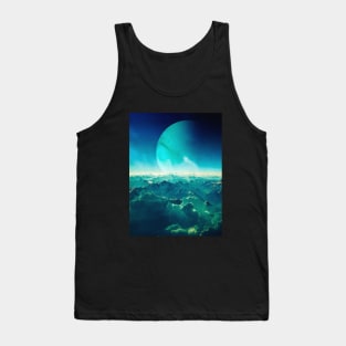 Blue Horizon - Space Collage, Retro Futurism, Sci-Fi Tank Top